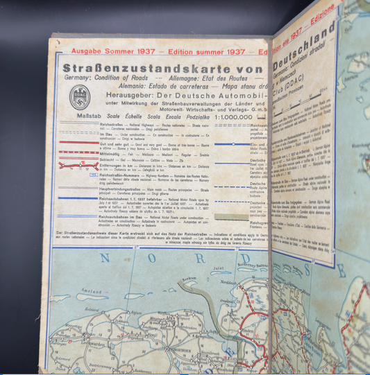 WW2 original artifact – Strassenzustandskarte Sommer 1937 – AxisArtifacts