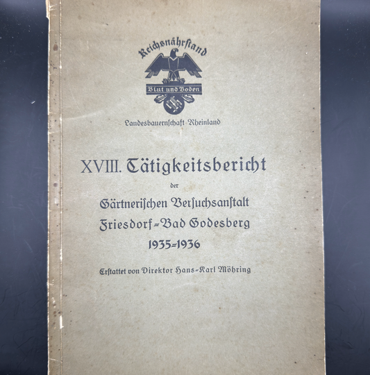 WW2 original artifact – Reichsnährstand Tätigkeitsbericht 1935-1936 – AxisArtifacts