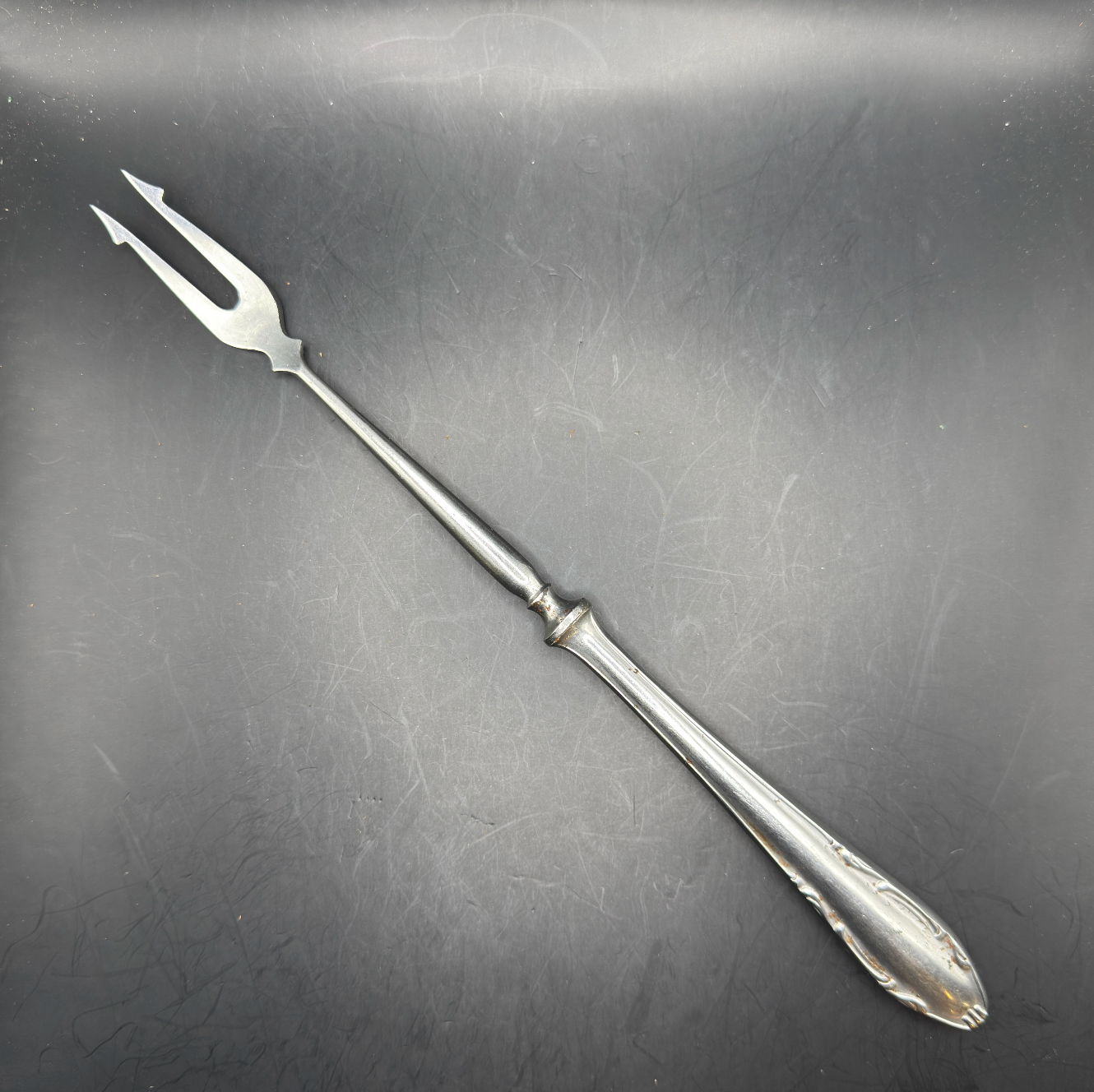 WW2 original artifact – Original British WW2 Army-Issued Carving Fork – Marked W^D – AxisArtifacts