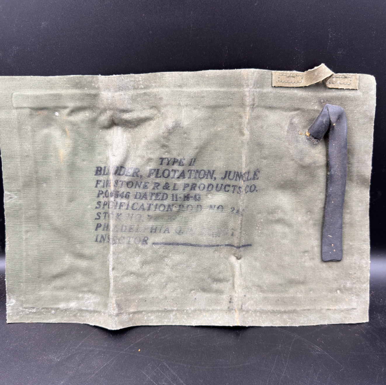 WW2 original artifact – WWII US ARMY JUNGLE FLOTATION BLADDER 1943 – AxisArtifacts