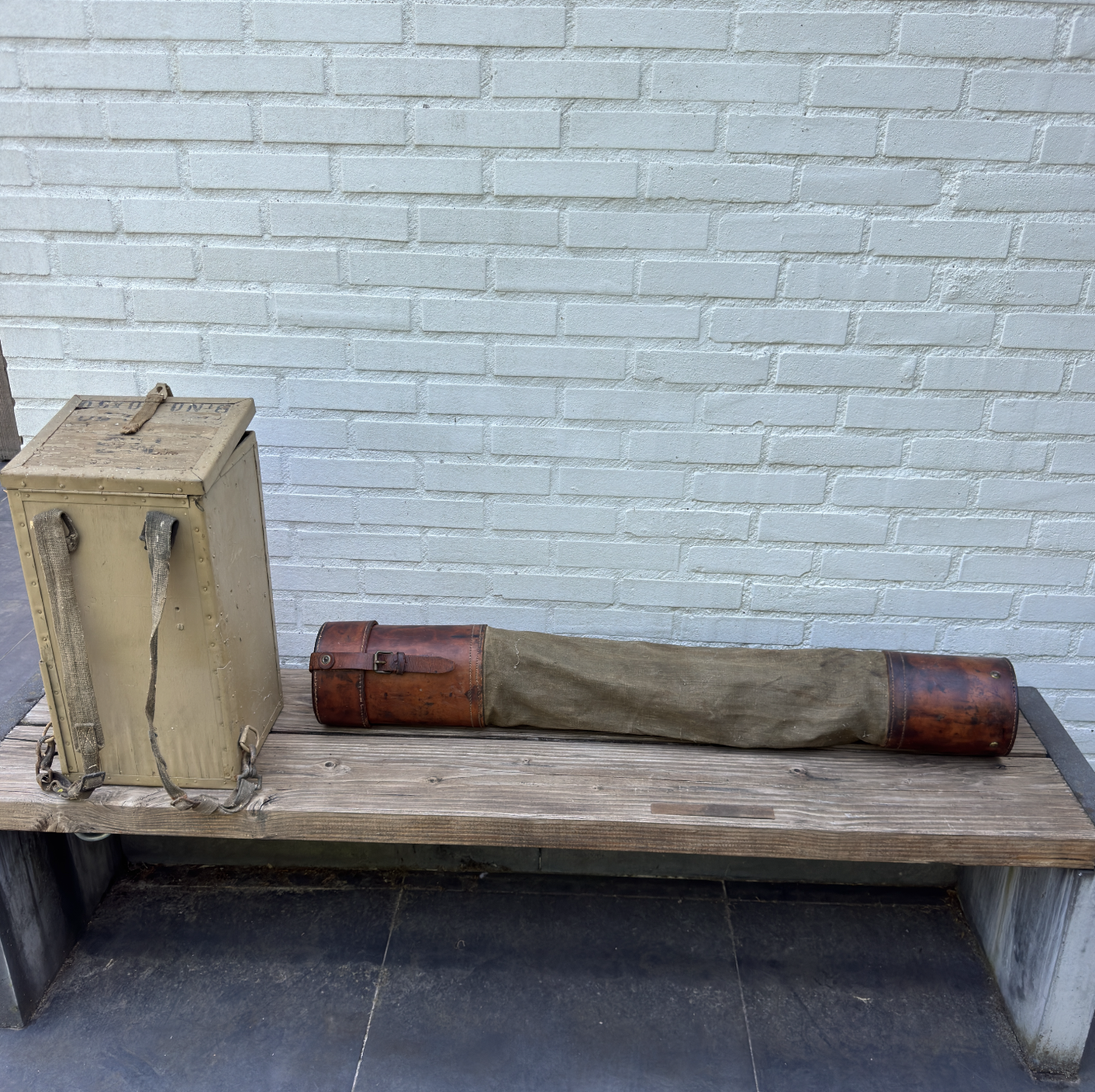 WWII German S.F.14 Z.Gi. scissors periscope with original transport chest and accessories