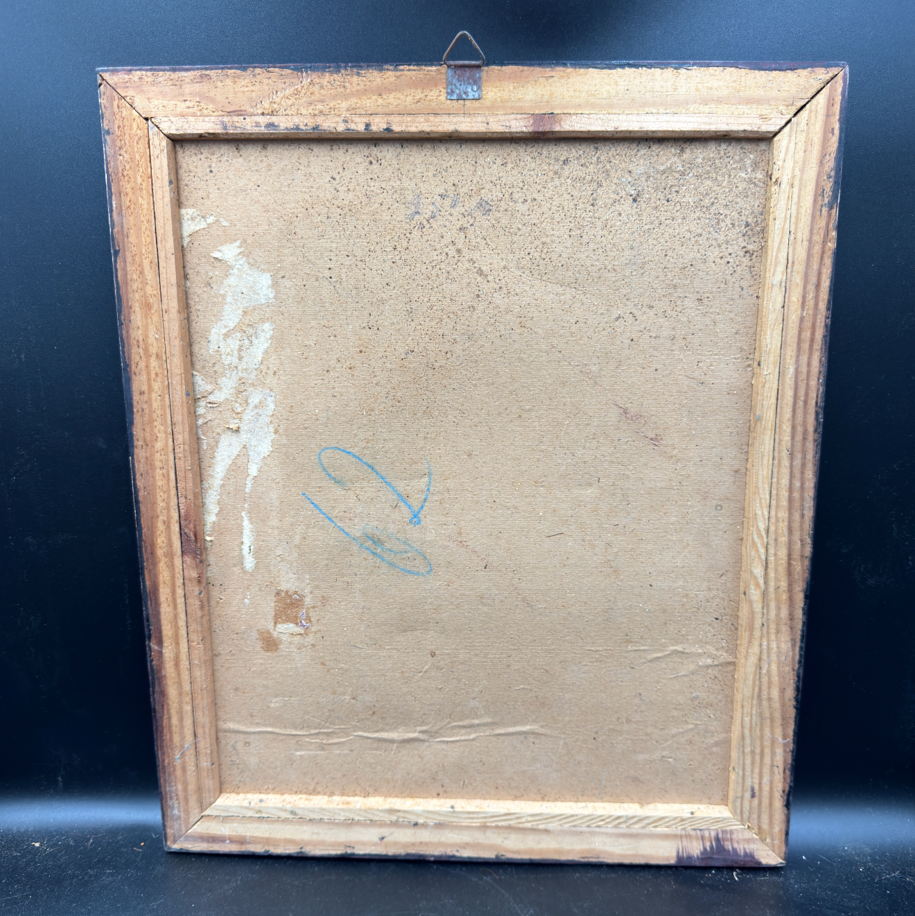WW2 original artifact – Original Wooden Photo Frame with German Soldier Photograph – interior page