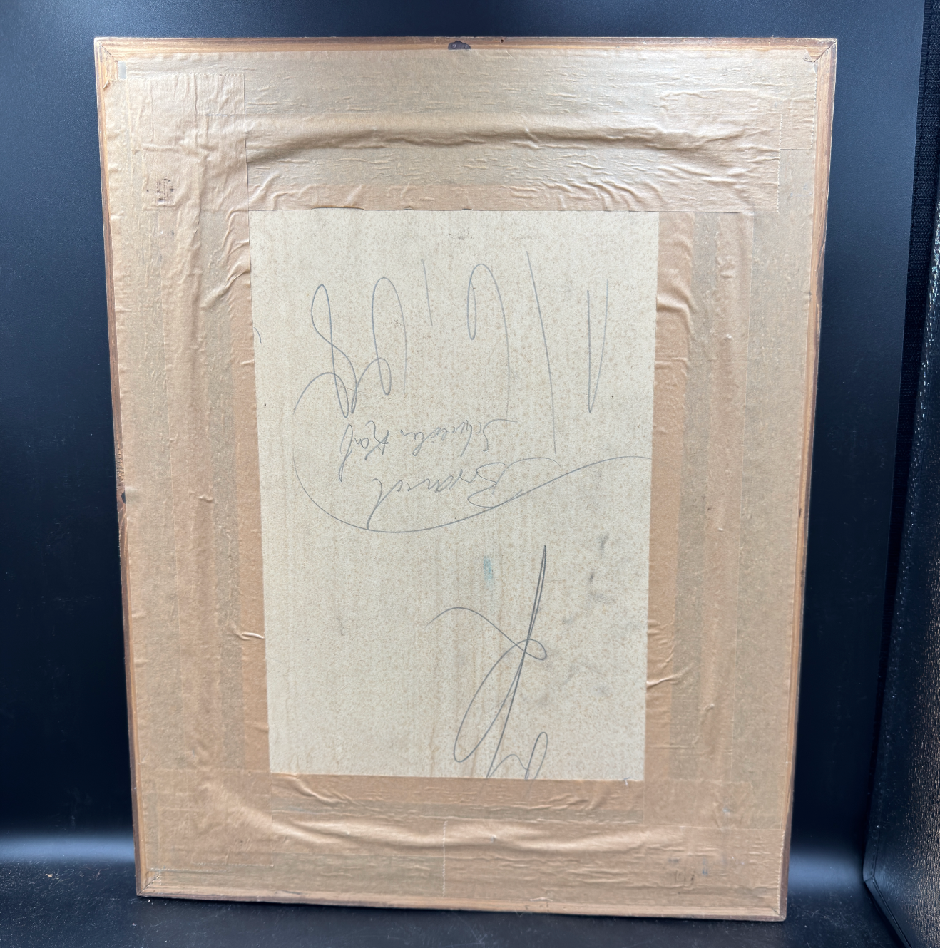 WW2 original artifact – Wehrmacht Non-Commissioned Officer Photograph in Elegant Wooden Frame – interior title page