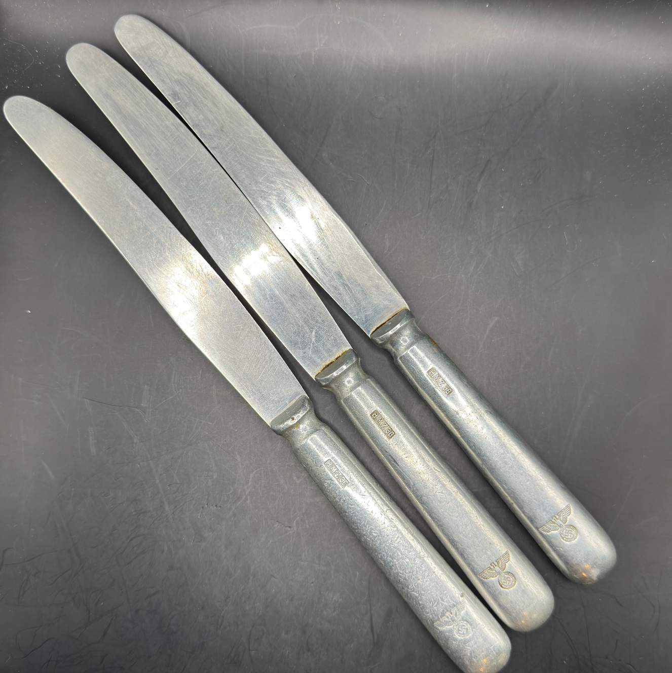 WW2 original artifact – Three Wehrmacht knives HMZ 1938 – AxisArtifacts