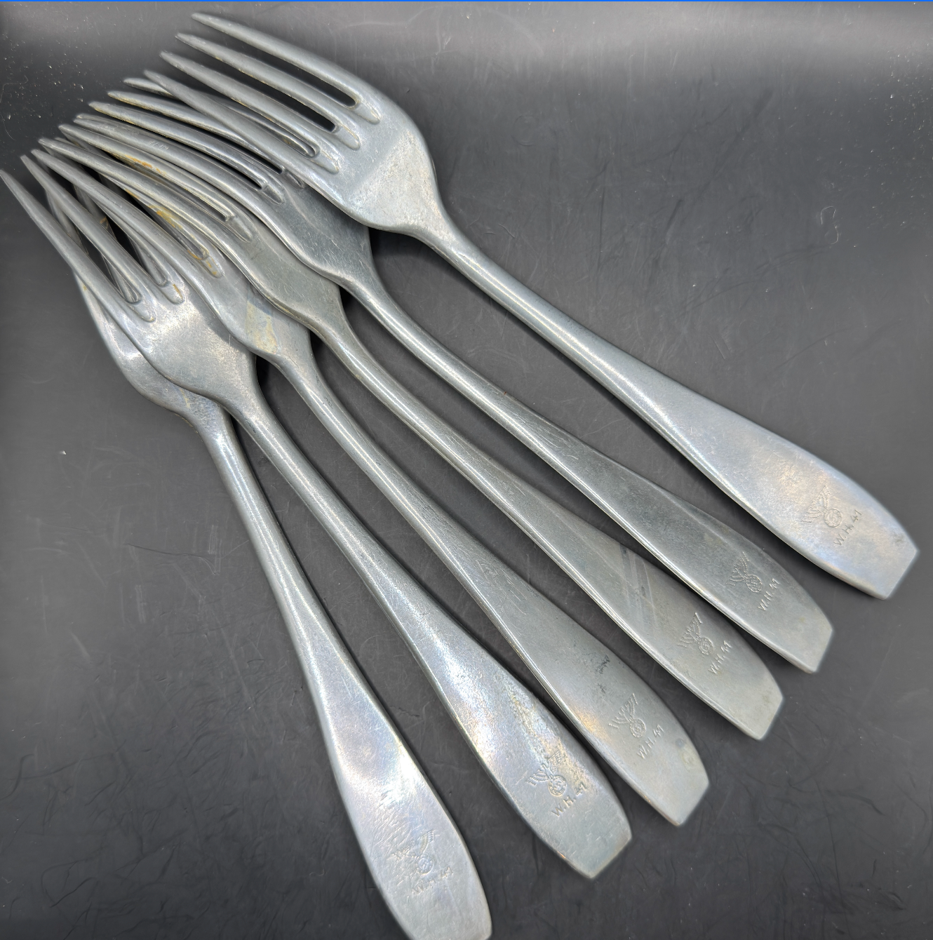 WW2 original artifact – Six Wehrmacht Forks WH 1941 – AxisArtifacts