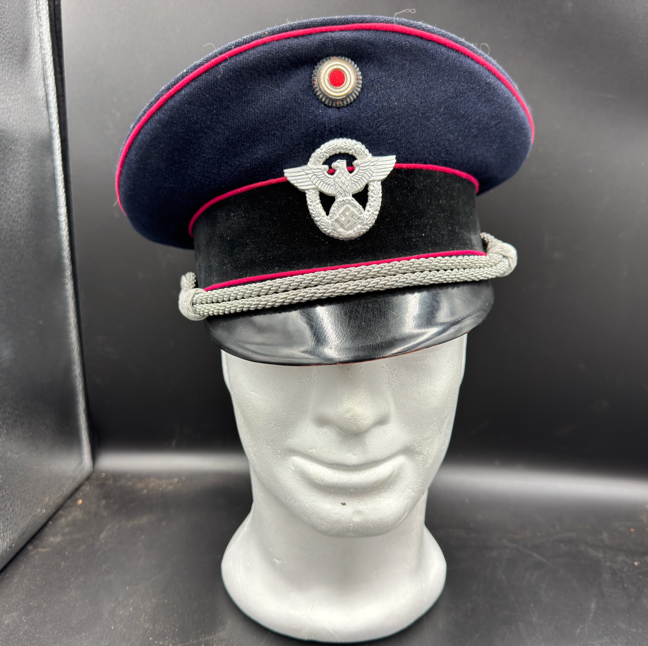 WW2 original artifact – Visor Cap for Officer from Feuerschutzpolizei – AxisArtifacts