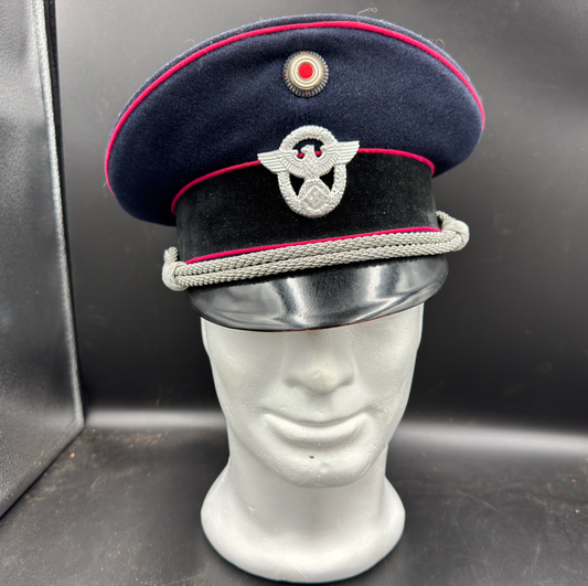WW2 original artifact – Visor Cap for Officer from Feuerschutzpolizei – AxisArtifacts