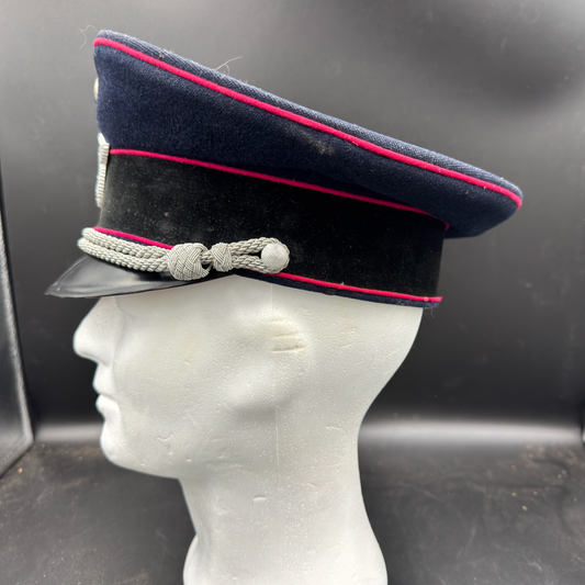 WW2 original artifact – Visor Cap for Officer from Feuerschutzpolizei – interior detail